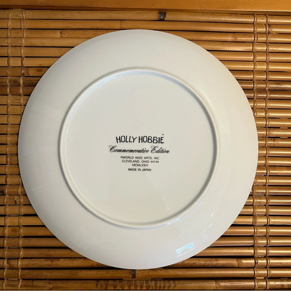 Vintage 1973 Christmas Plate, Holly Hobbie Comm Ed, Collectible Porcelain 10.5